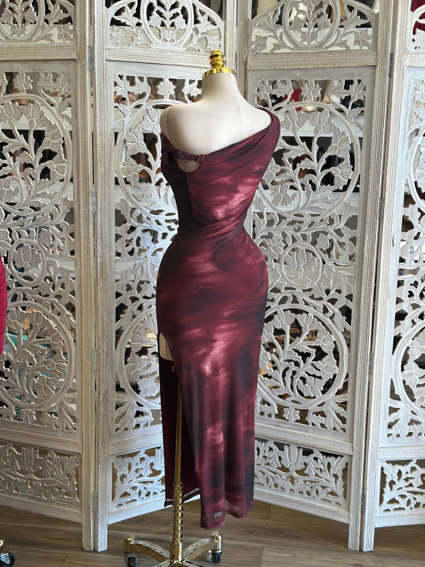 Asymmetrical Violet Tie Dye Dress- Stretchy,Estira
