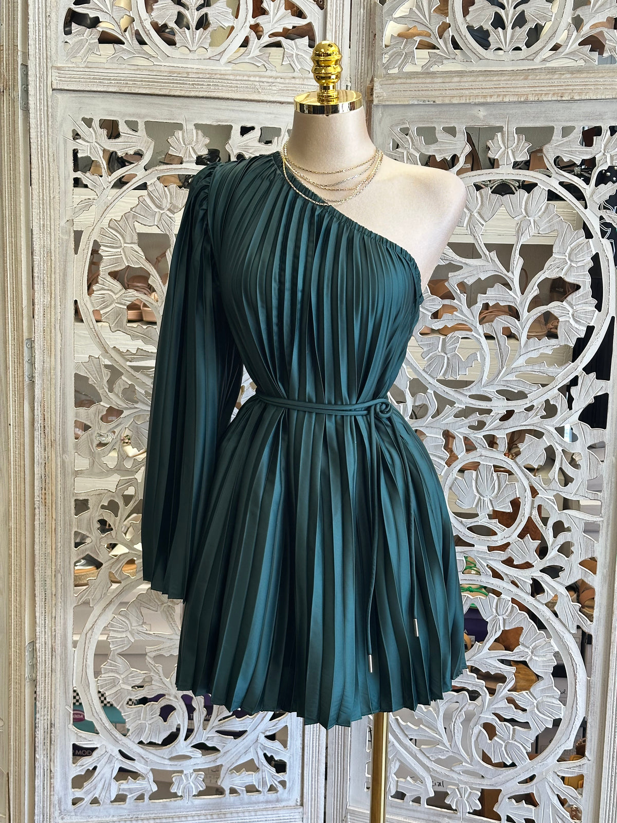 Calliope Plissé Dress- Estira , Stretchy