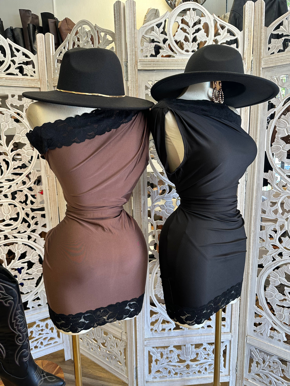 Lace and Lattice Dress - Stretchy,Estira