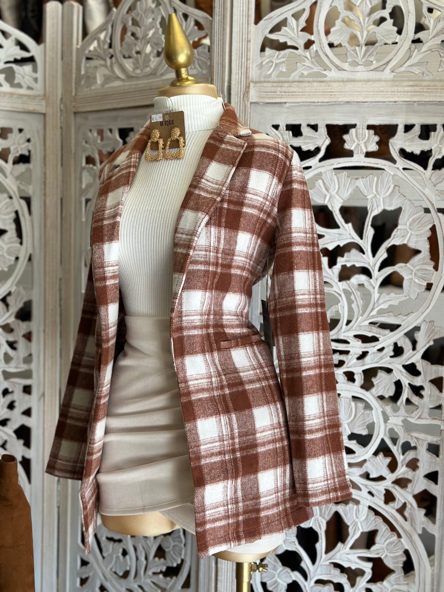 Brown Plaid Coat