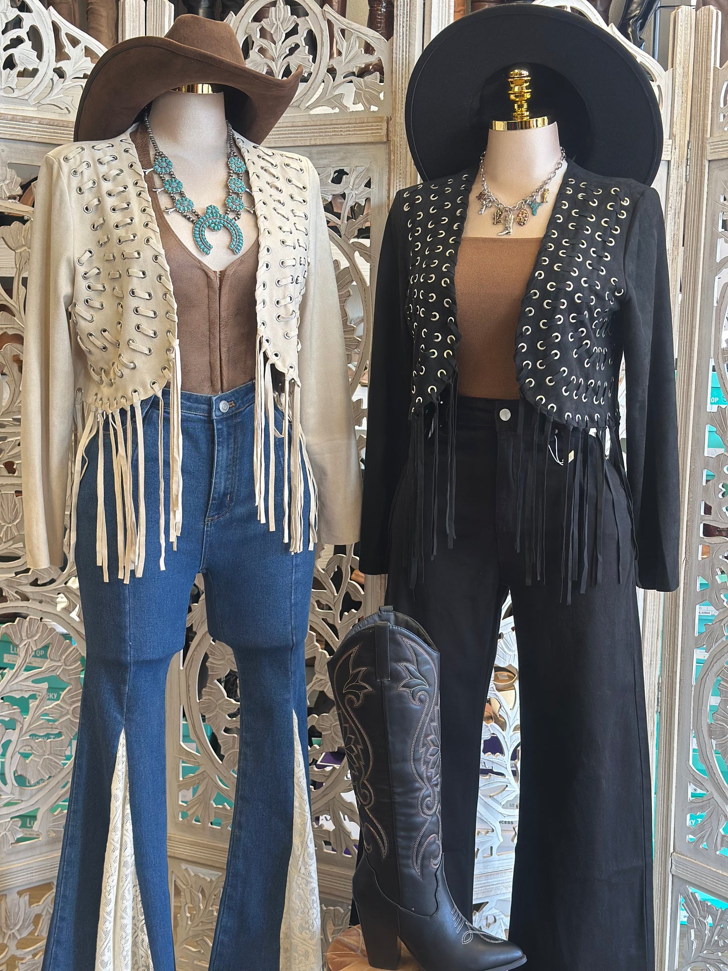 Fringe Thread Suede Jacket