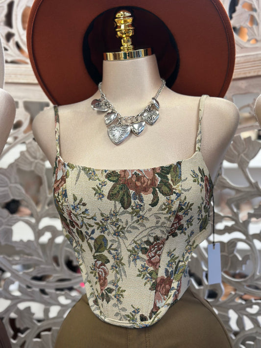 Cami Floral Corset- Estira, Stretchy