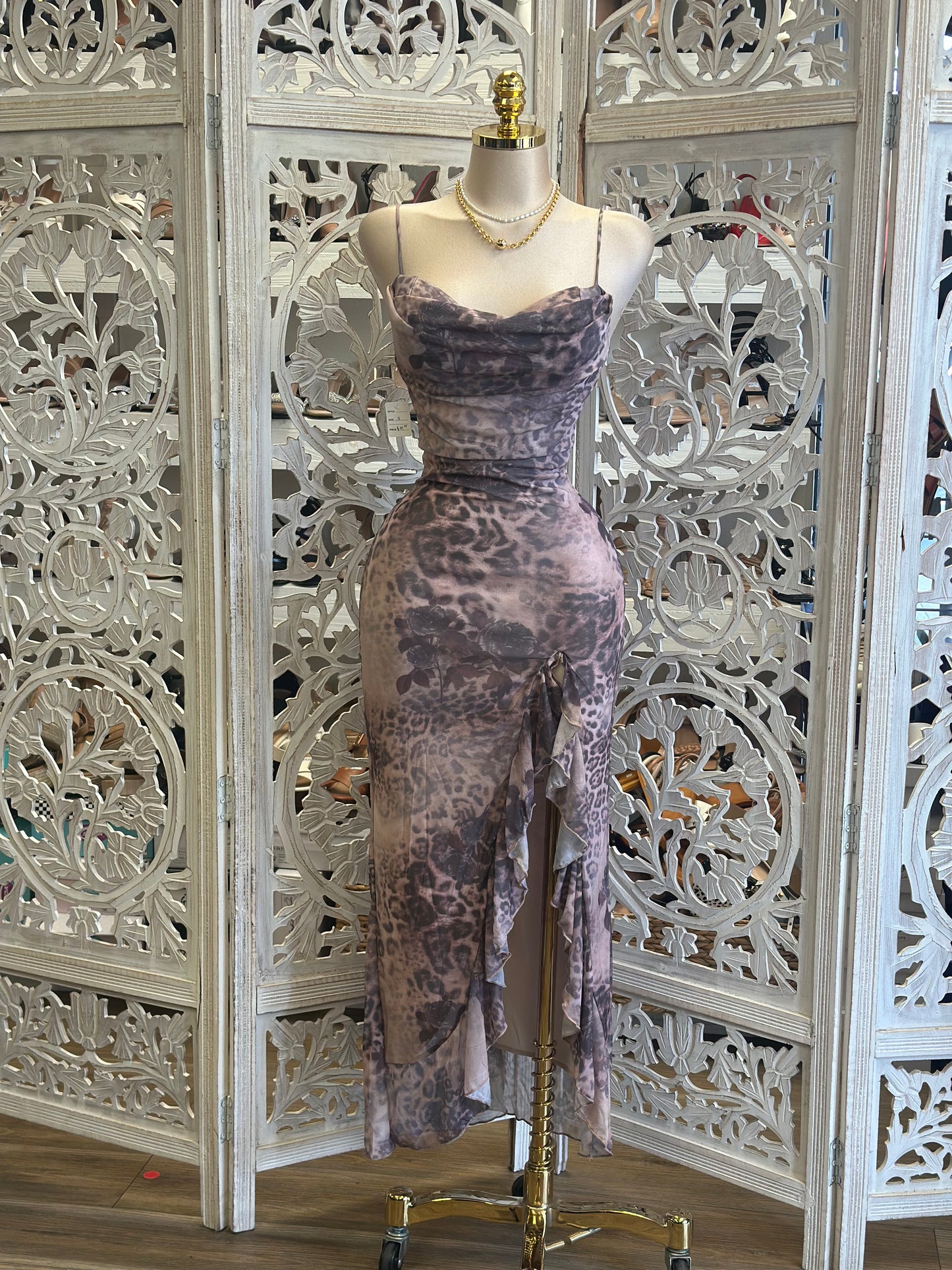 Brushed Cheetah Print Dress -  Estira, Stretchy