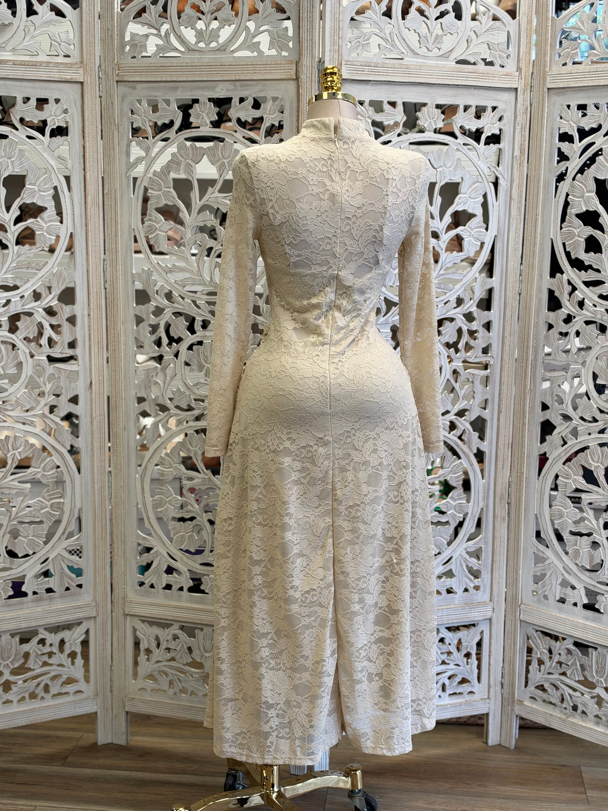 Ivory Palais Midi Dress- Estira , Stretchy