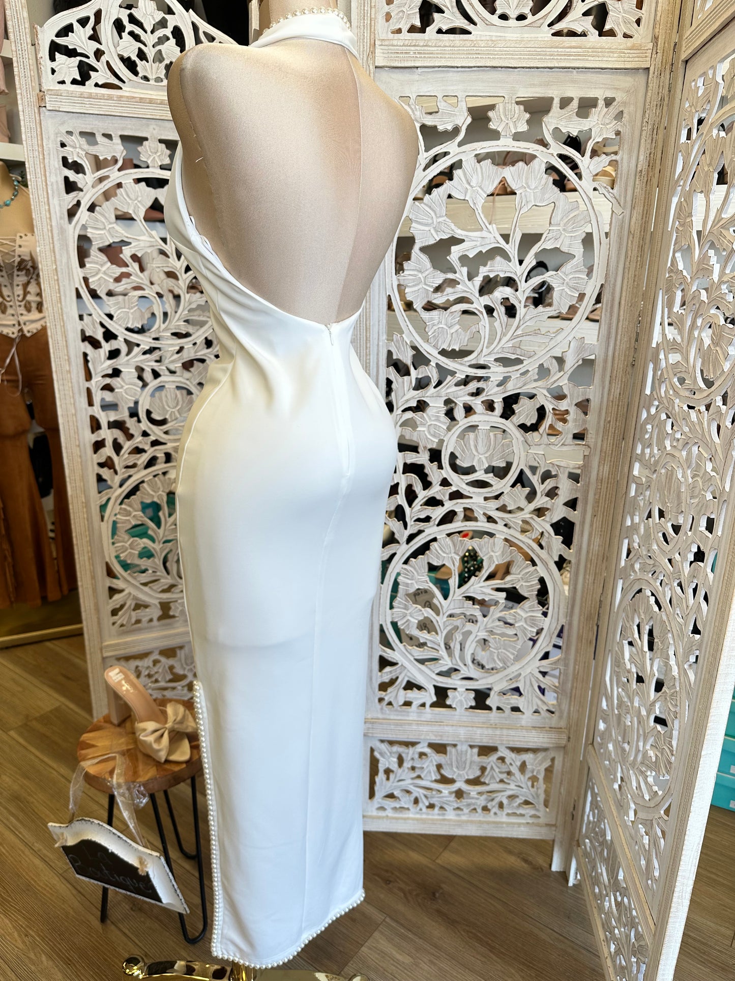 Pearl Neckline Gown- Stretchy, Estira