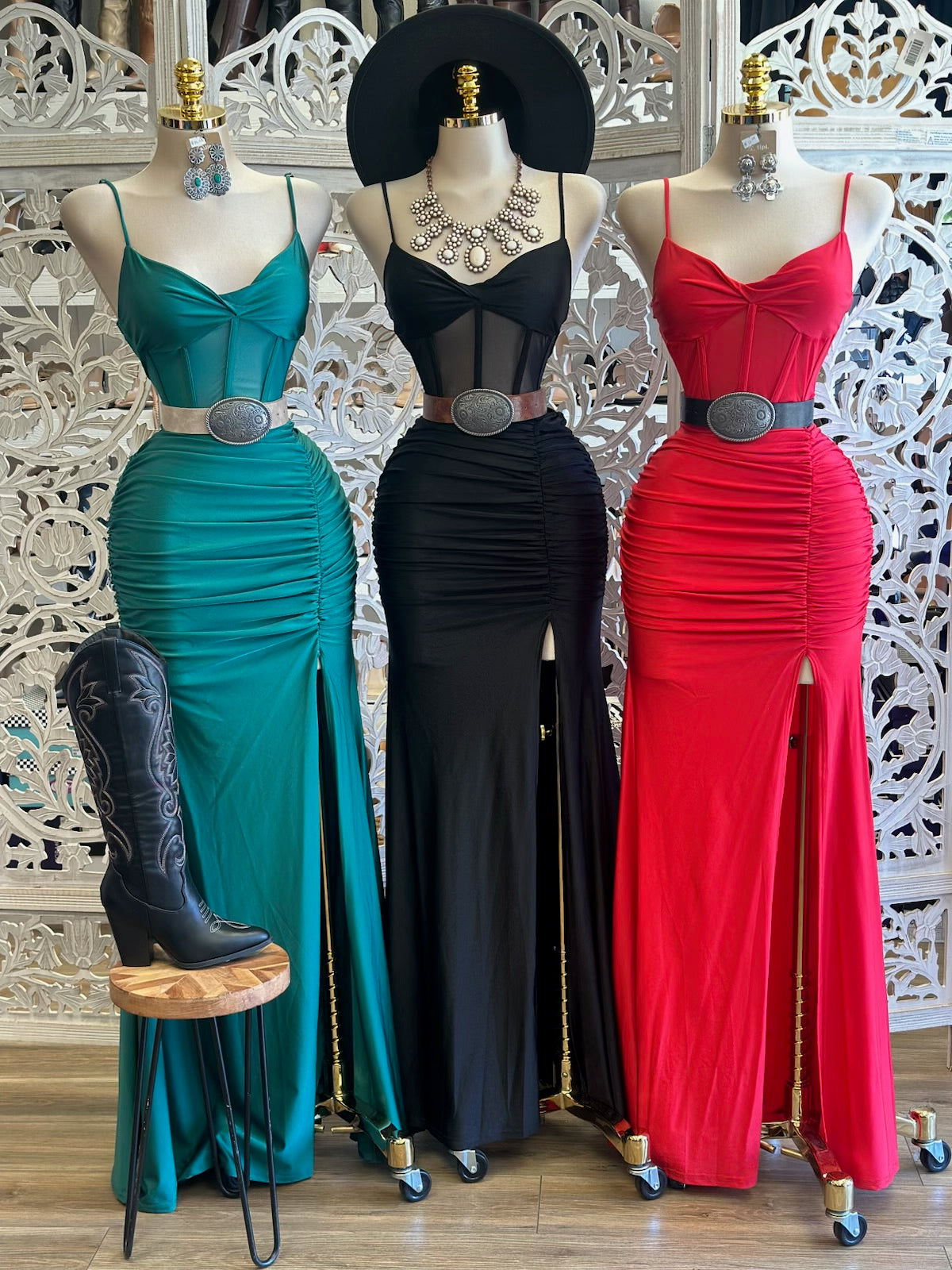 Mermaid Mesh Corset Maxi Dress - Estira, Stretchy