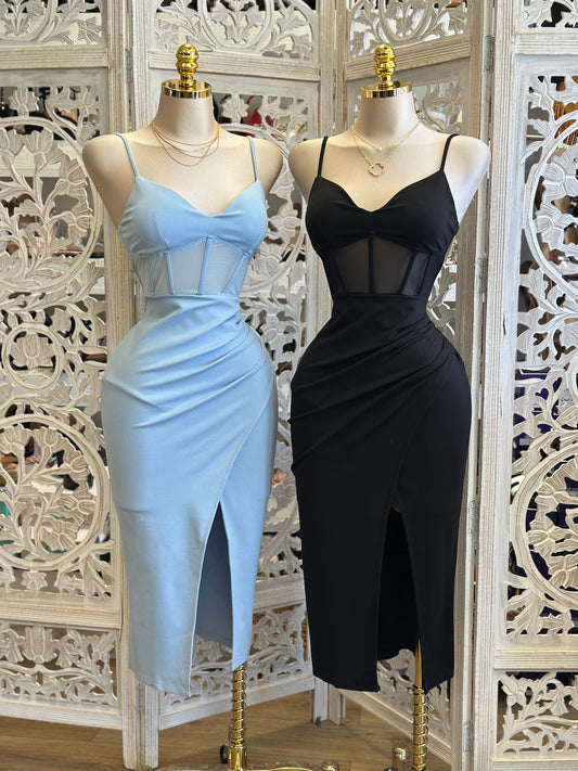 Mesh Cami Wrapped Dress - Estira, Stretchy