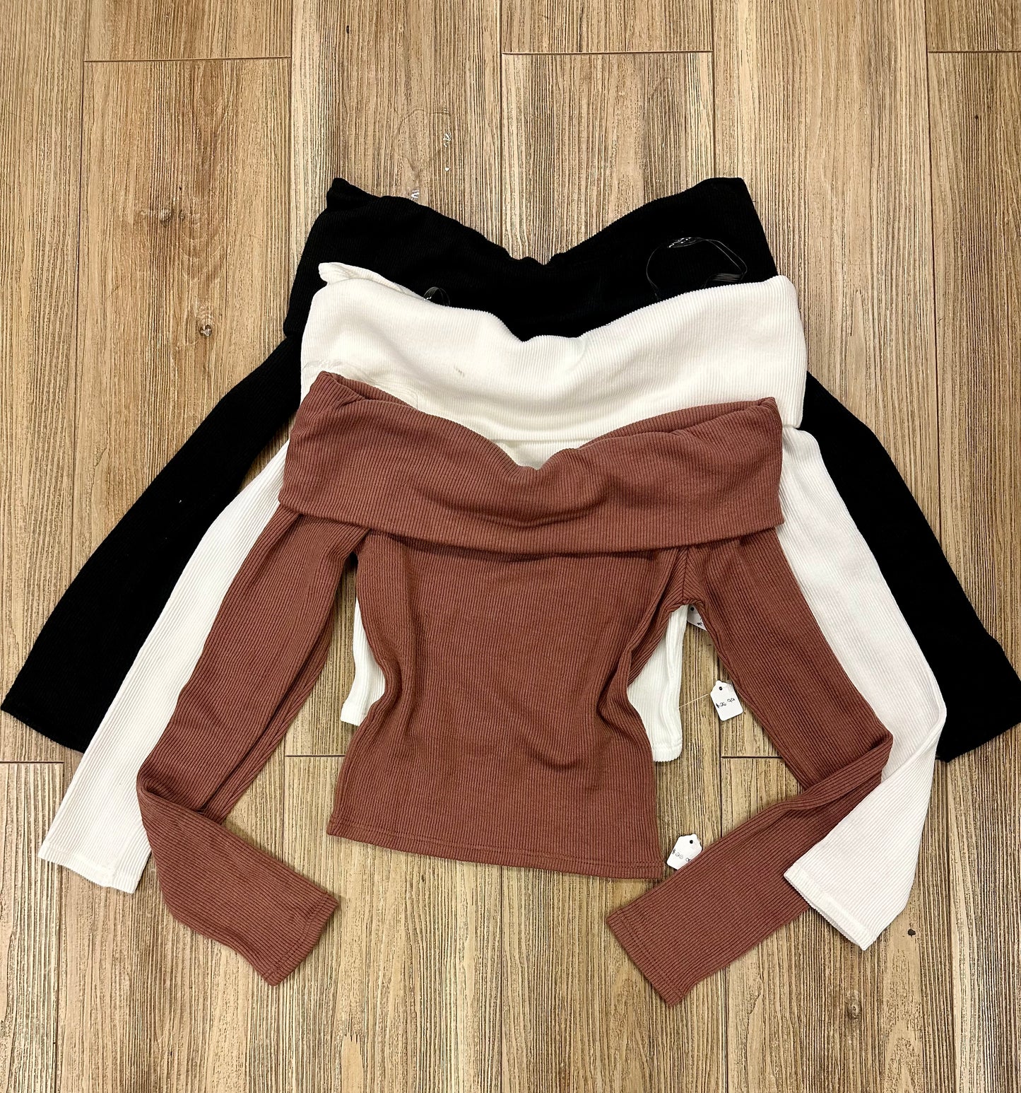 Off Shoulder Ribbed Top- Estira, Stretchy