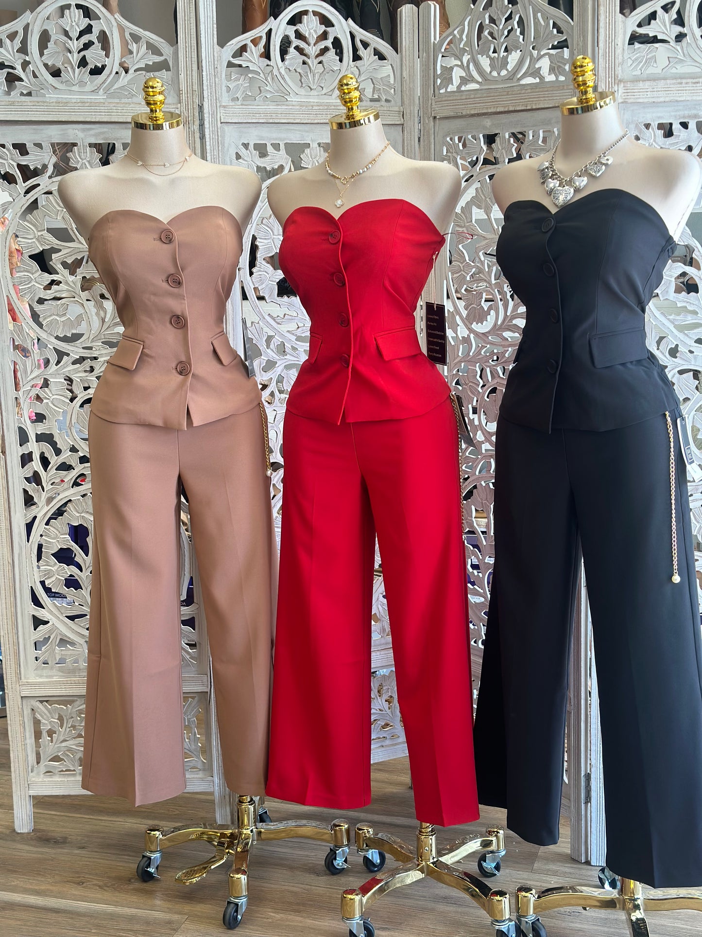 Heartline Vest and Trouser Set- Stretchy, Estira