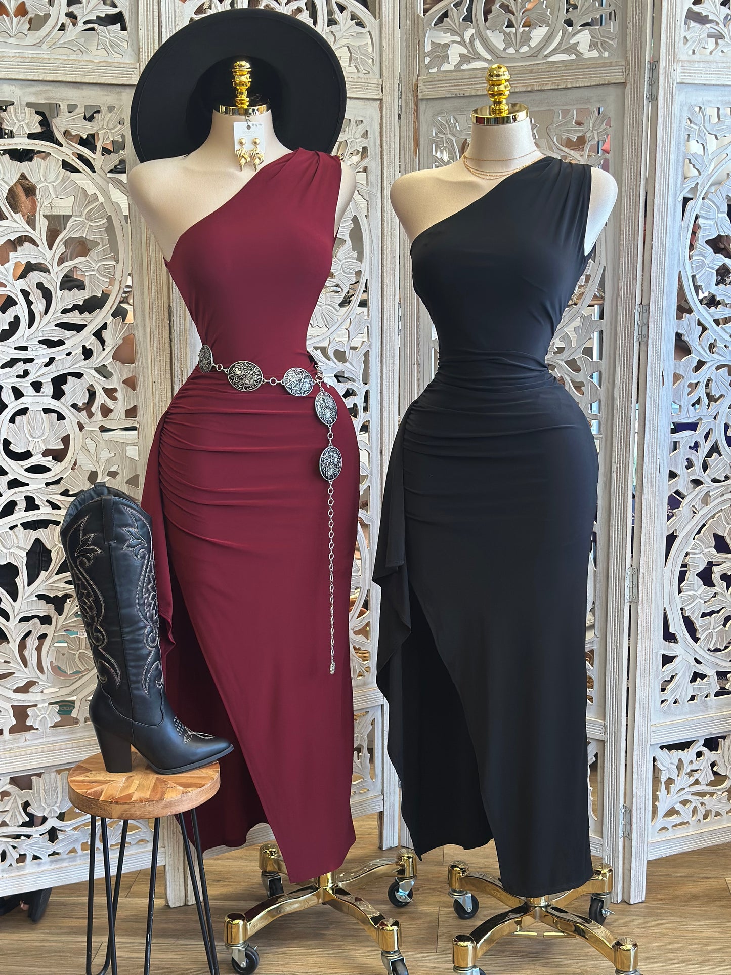 Asymmetrical Backless Dress-Estira, Stretchy