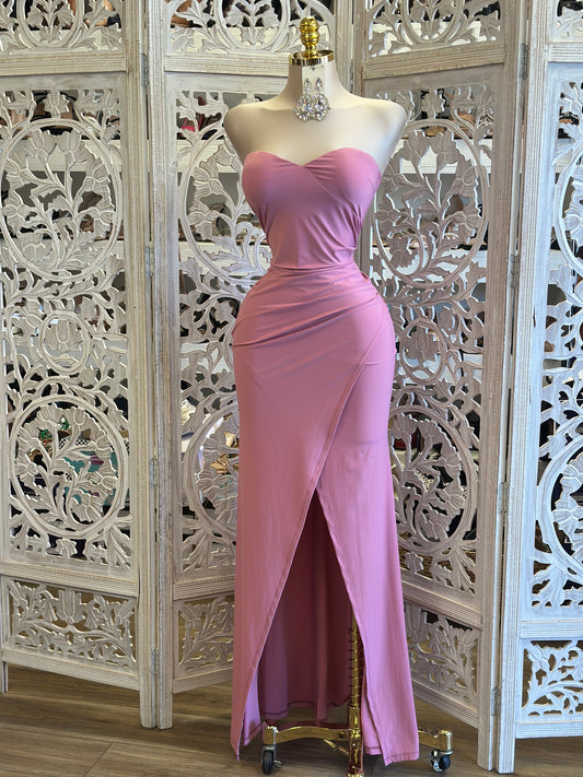 Pretty in Pink Heartline Dress-Estira, Stretchy