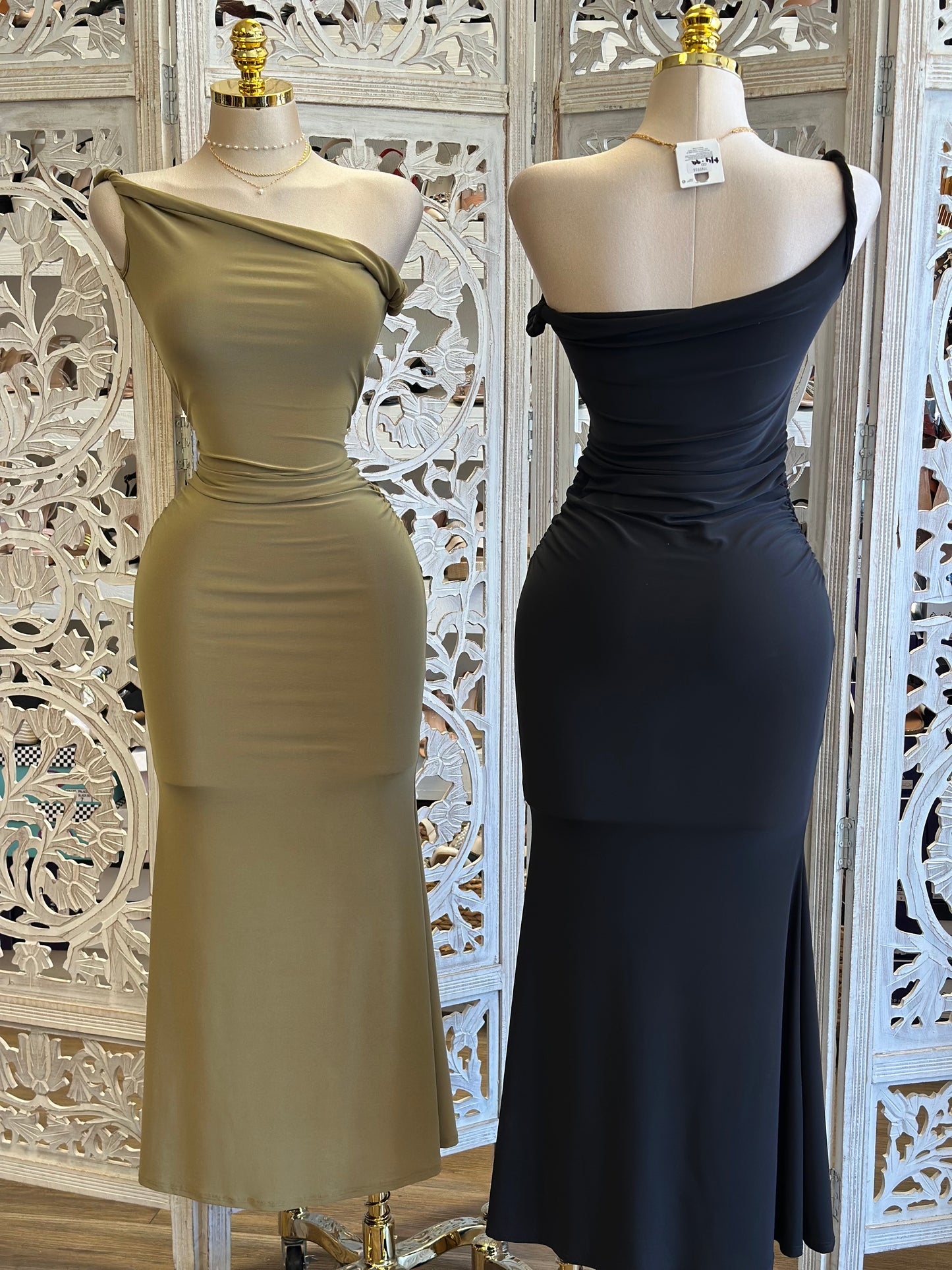 Asymmetrical Knotted Dress- Estira, Stretchy