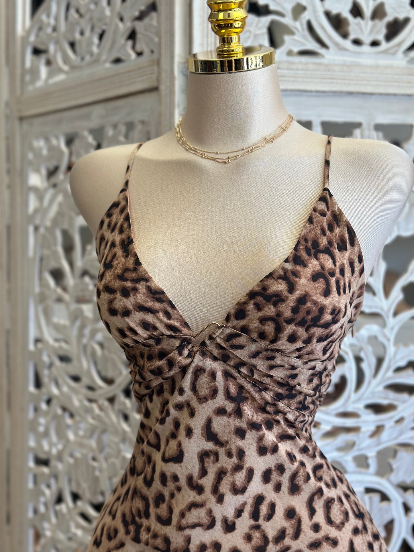 Cheetah Maxi Cami Dress - Estira, Stretchy