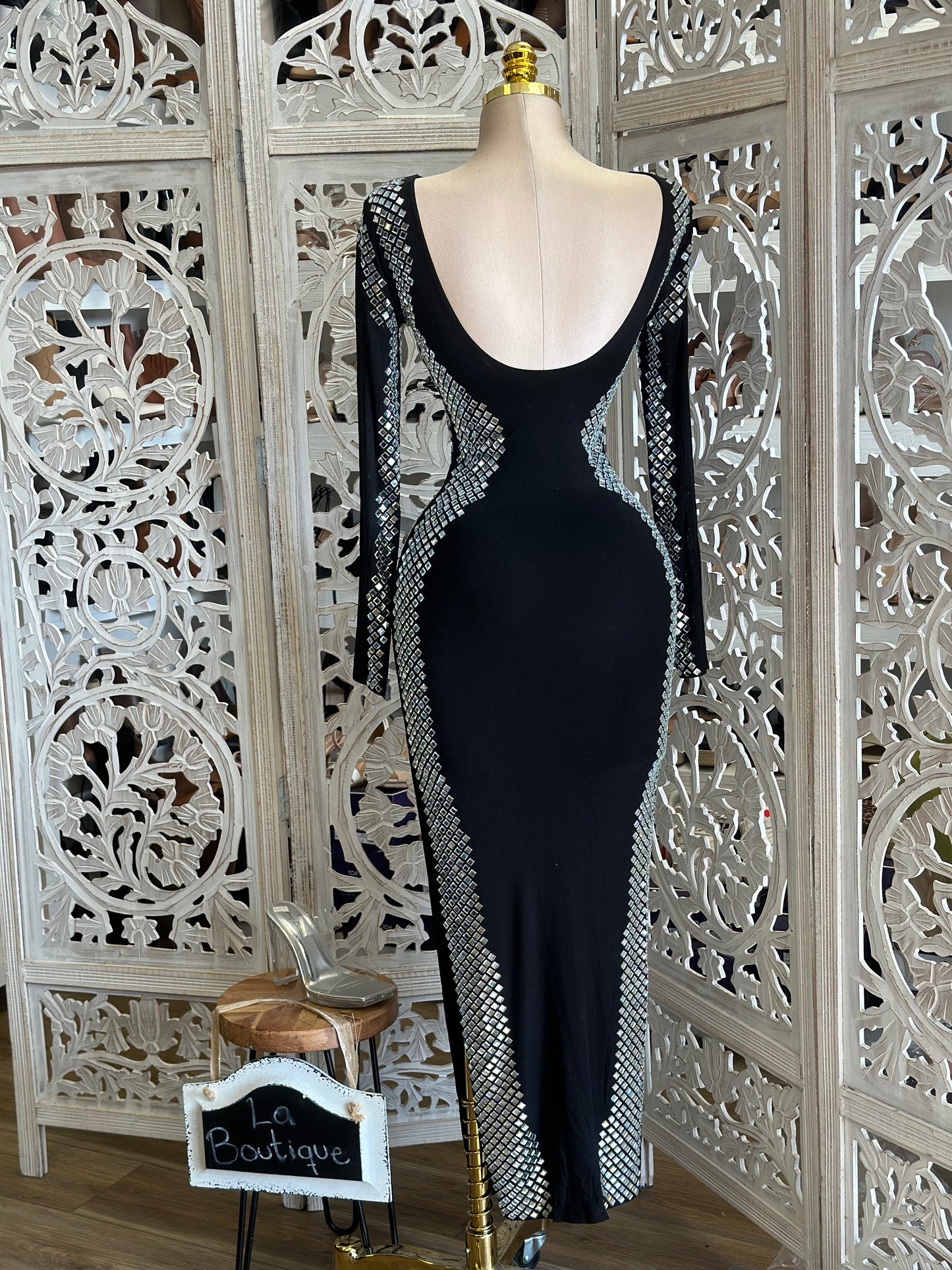 Curvy Sequin Lined Formal Dress- Stretchy,Estira