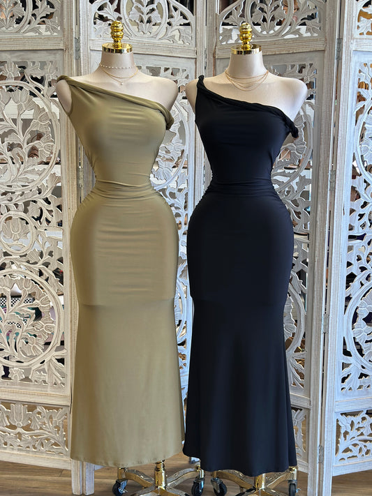 Asymmetrical Knotted Dress- Estira, Stretchy