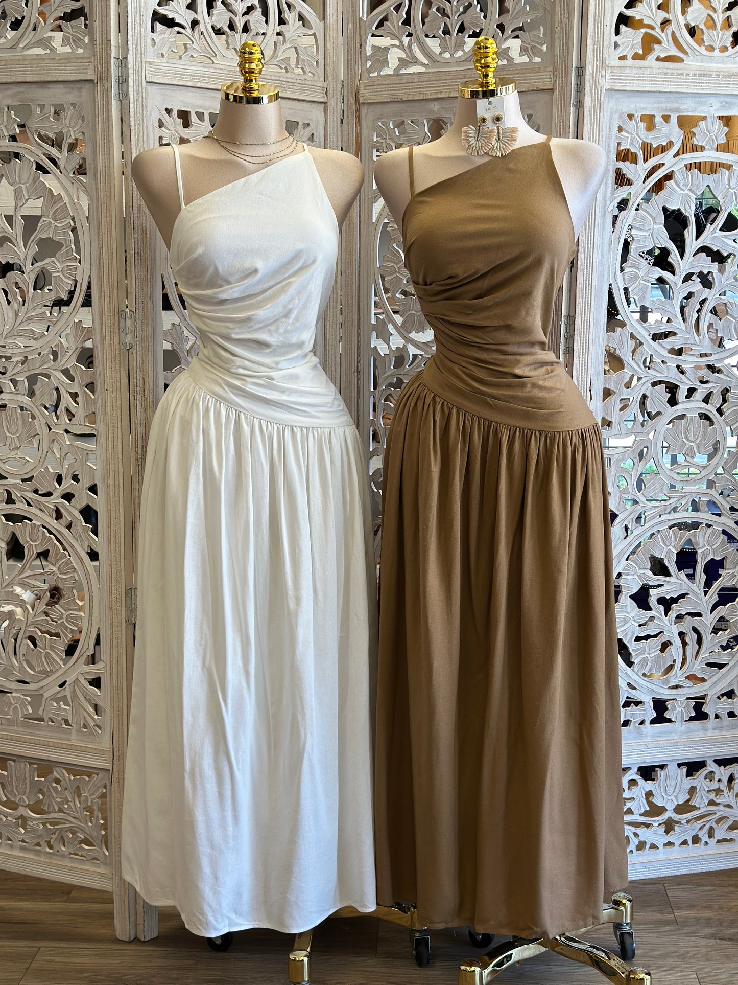 Asymmetrical Cmi Maxi Dress- Not Stretchy, No Estira