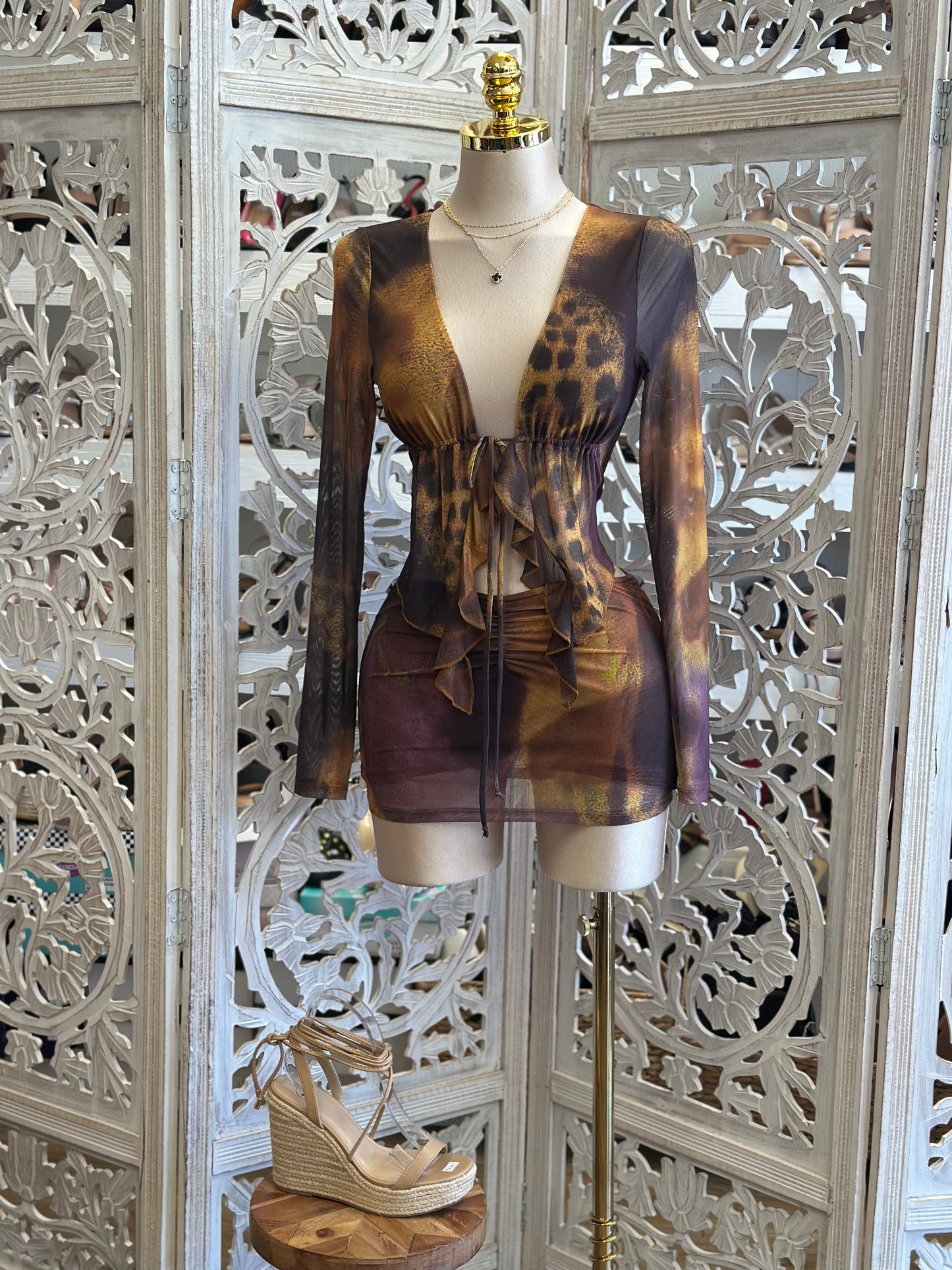 Multi Print Mesh Mini Set-Estira,Stretchy