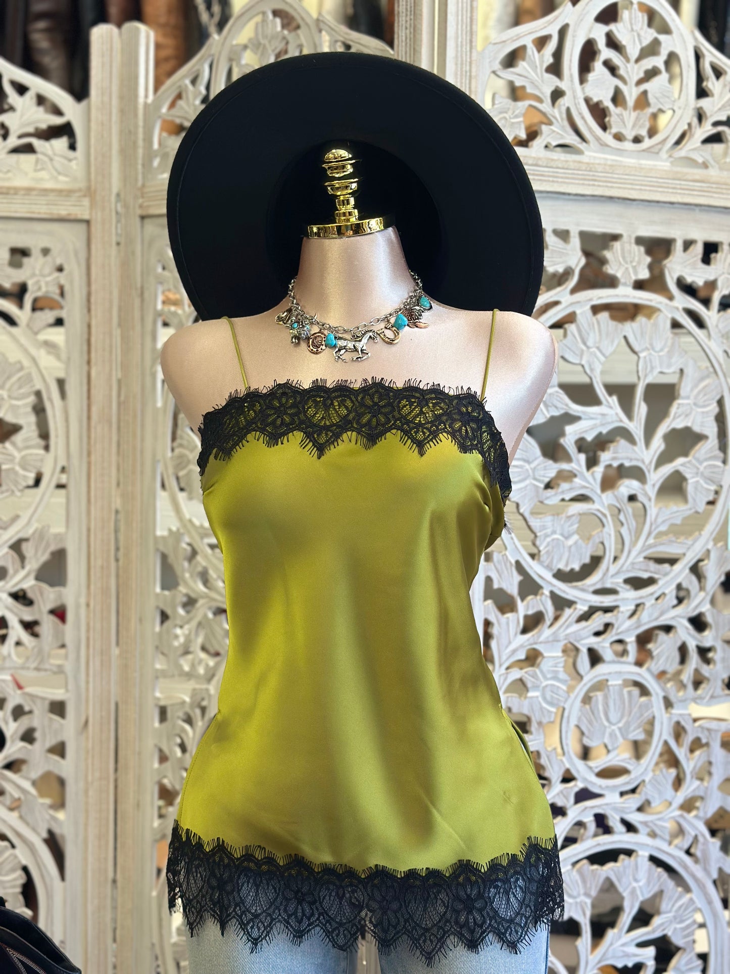 Silk Lace Trim Blouse