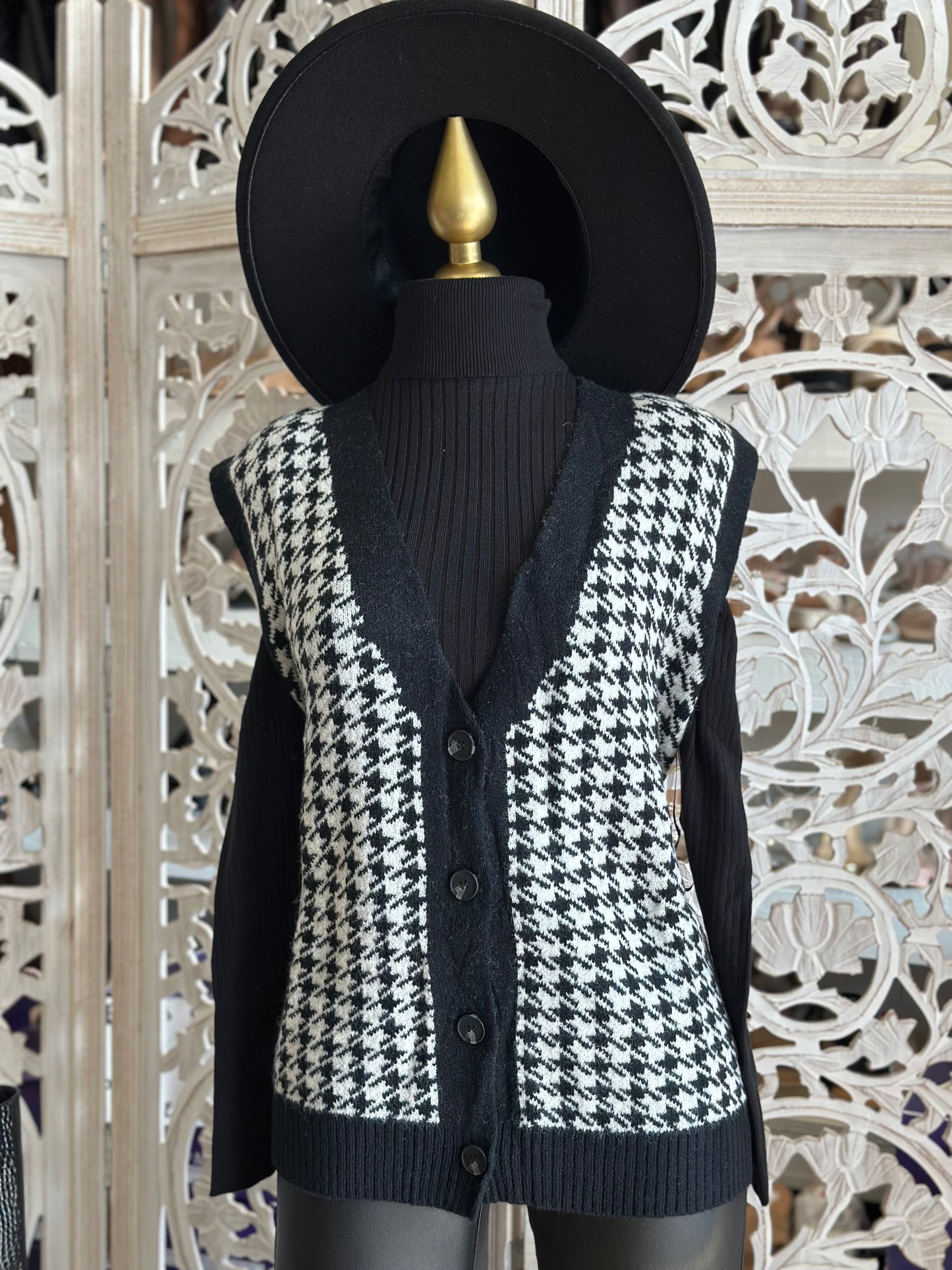Houndstooth Sweater Vest