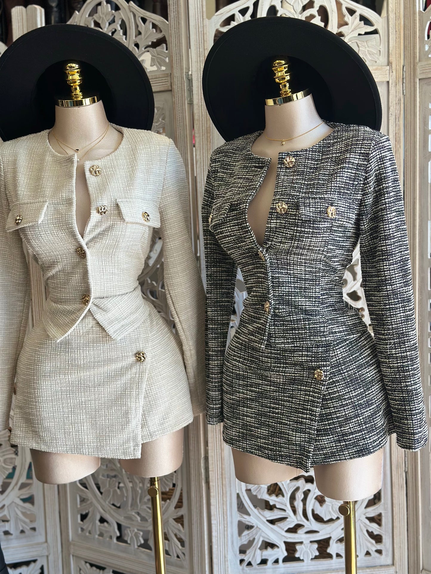 Heathered Gold Button Set - Estira ,Stretchy