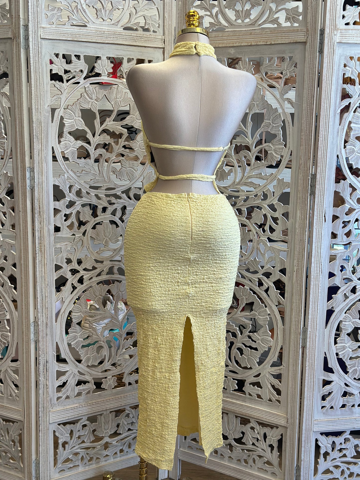 Open Back Scrunched Butter Set-Estira, Stretchy