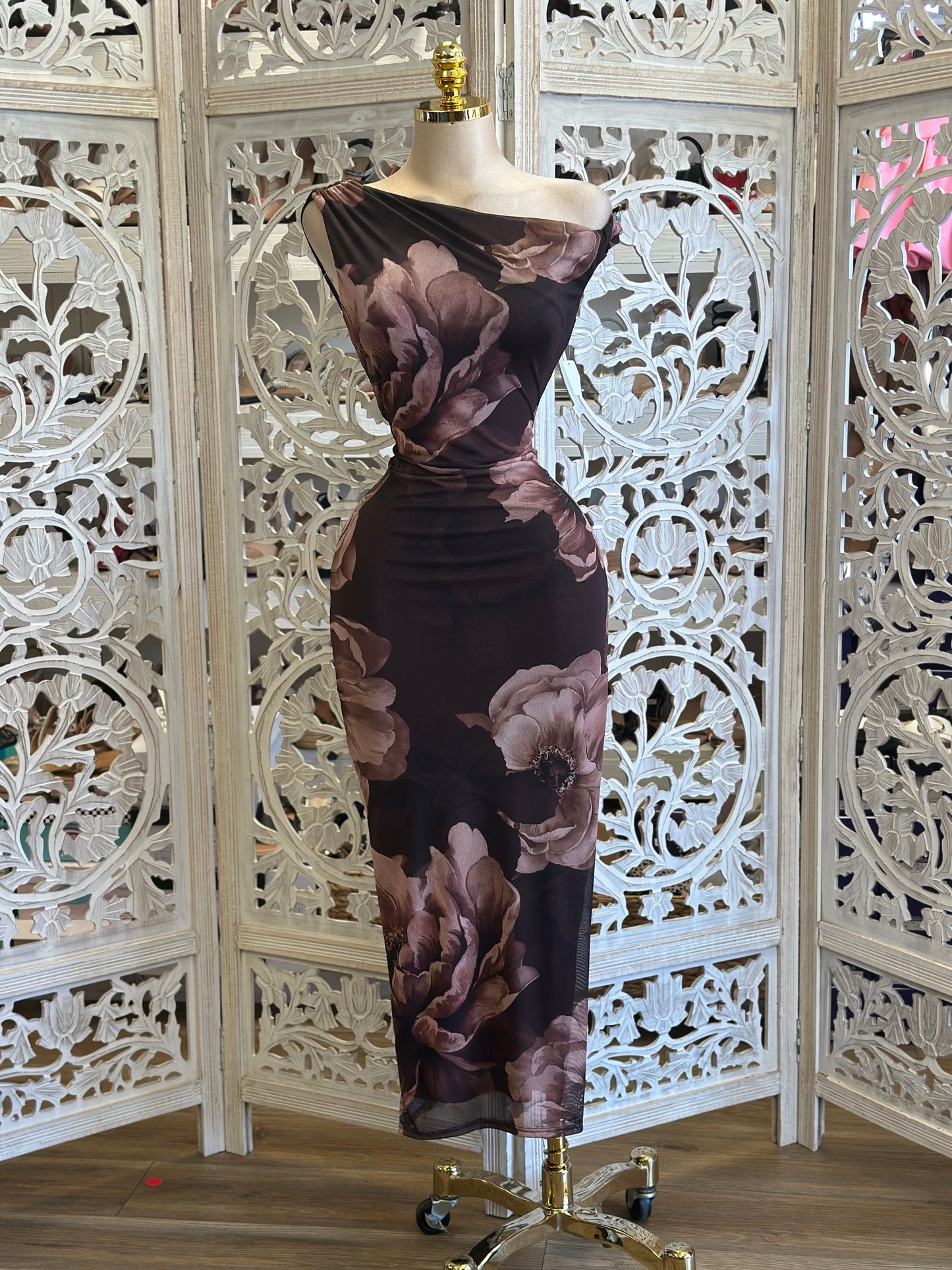 Asymmetrical Derp Flower Dress- Stretchy, Estira