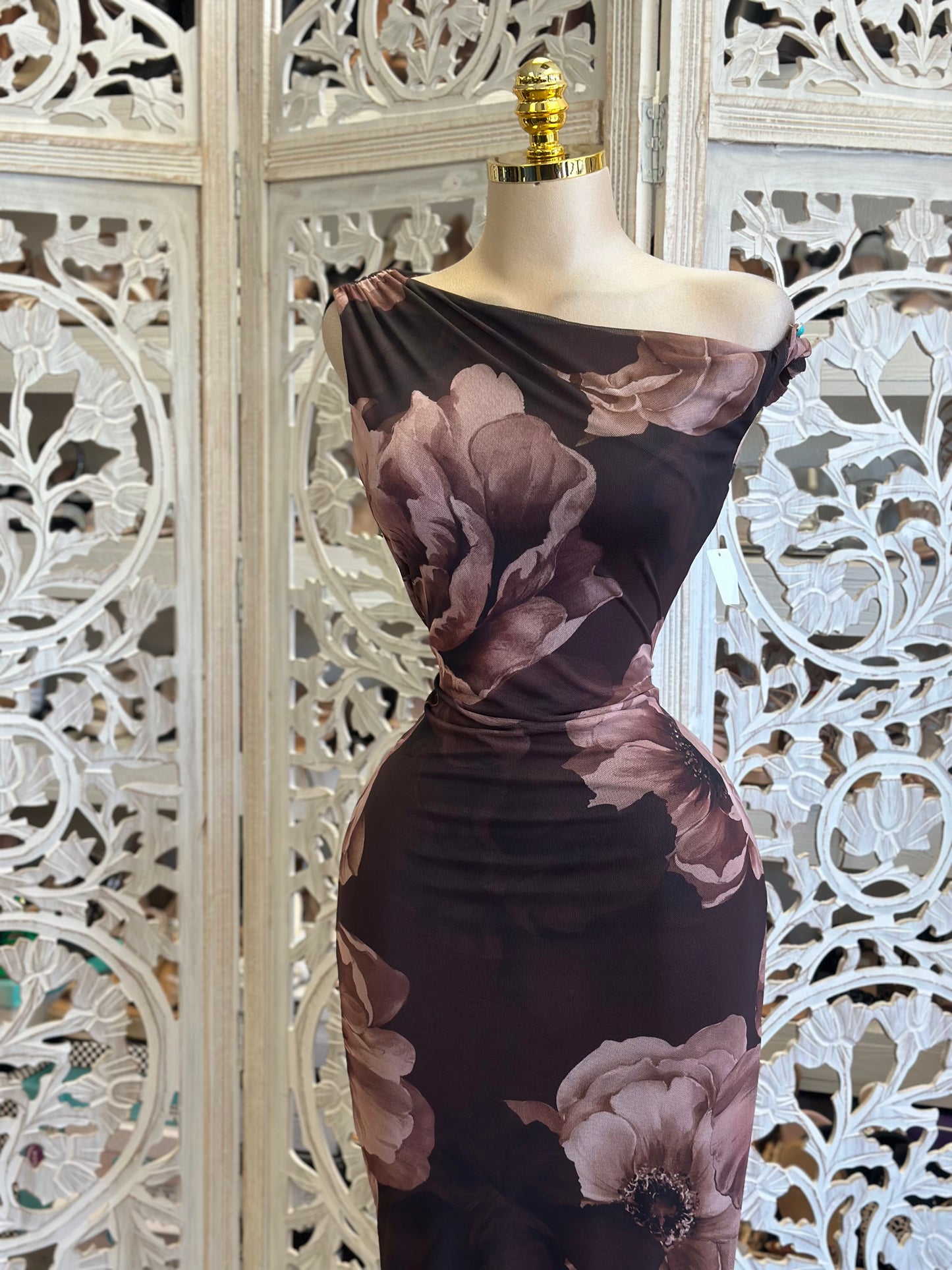 Asymmetrical Derp Flower Dress- Stretchy, Estira