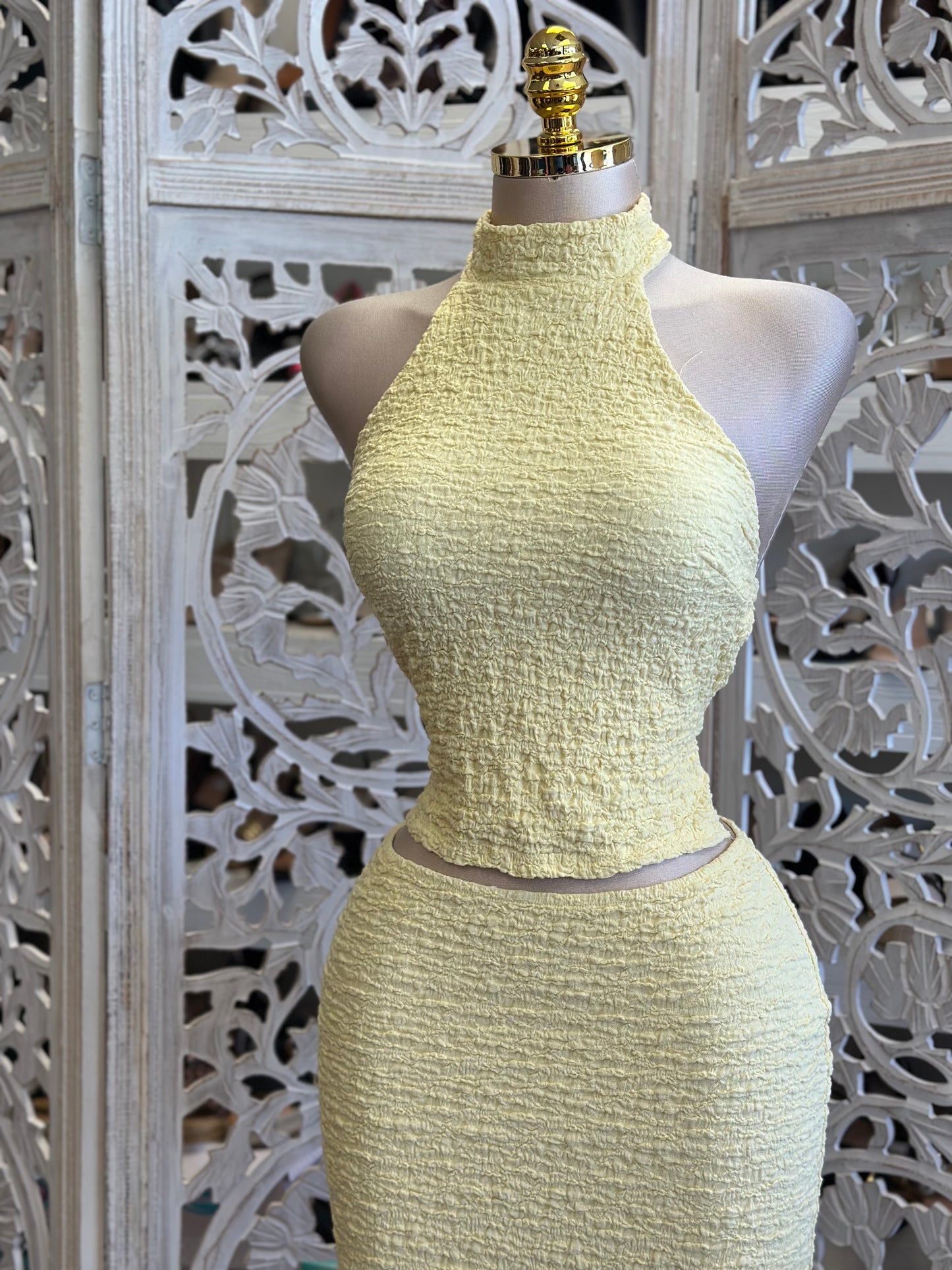 Open Back Scrunched Butter Set-Estira, Stretchy
