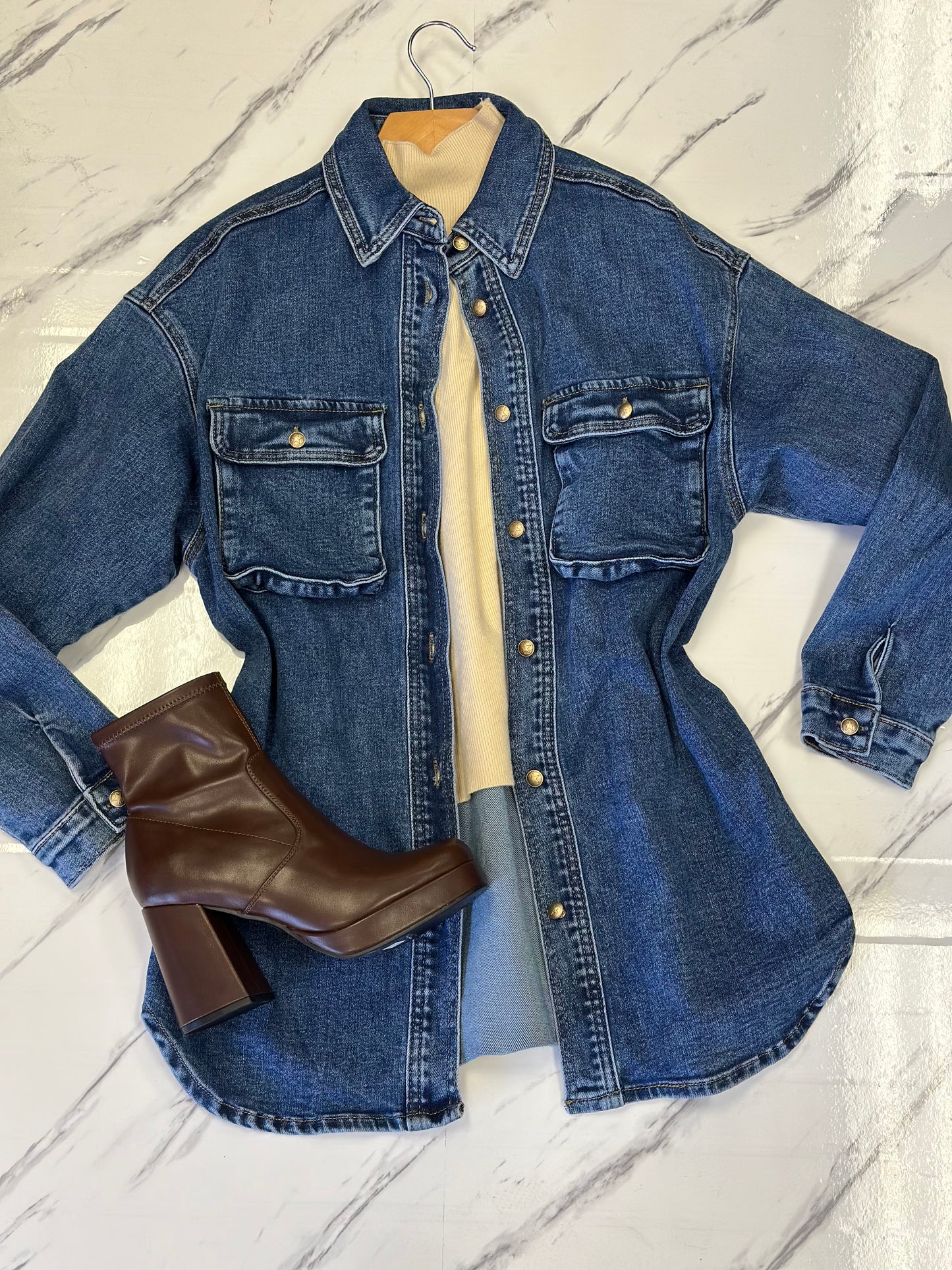 Denim Light Jacket Button Up
