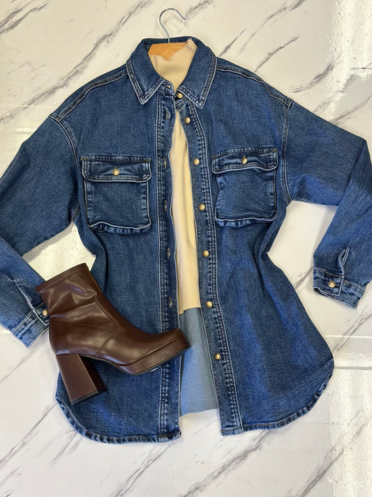 Denim Light Jacket Button Up