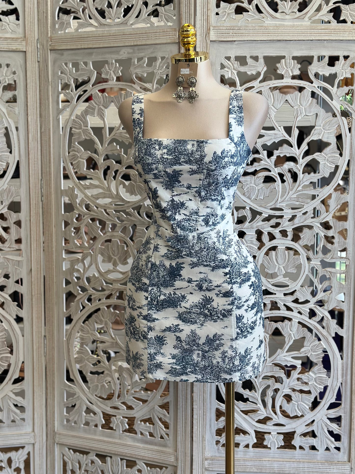 Corset Pattern Mini Dress-No Estira, Not Stretchy