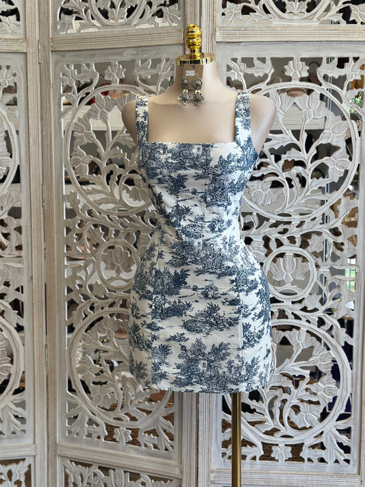 Corset Pattern Mini Dress-No Estira, Not Stretchy