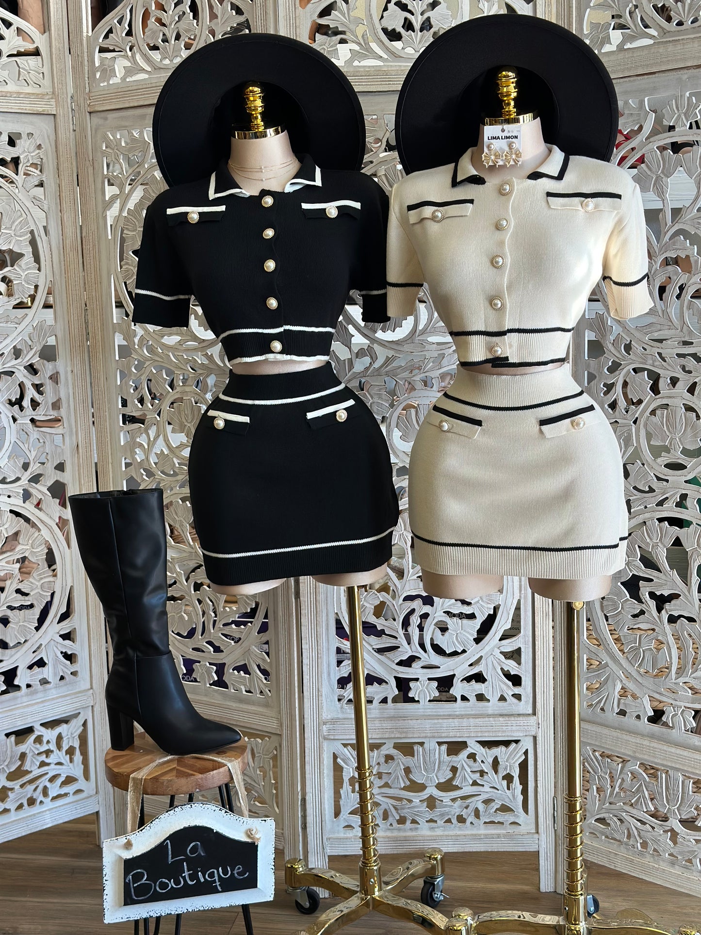 Button Up Mini Skirt Set