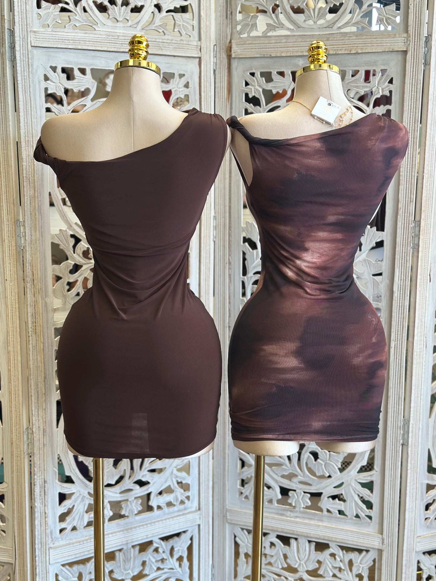 Asymmetrical Mini Dress - Estira, Stretchy