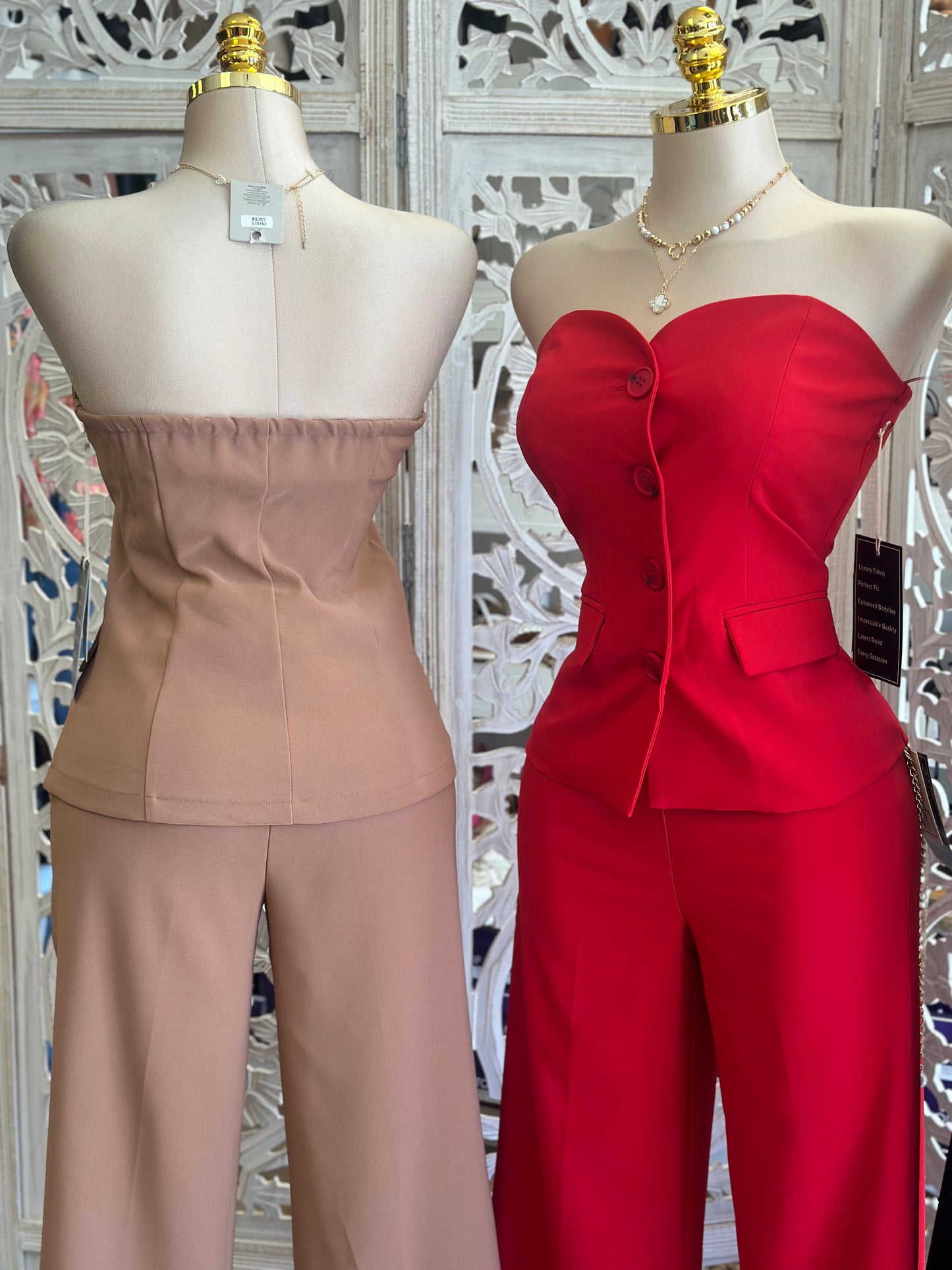 Heartline Vest and Trouser Set- Stretchy, Estira