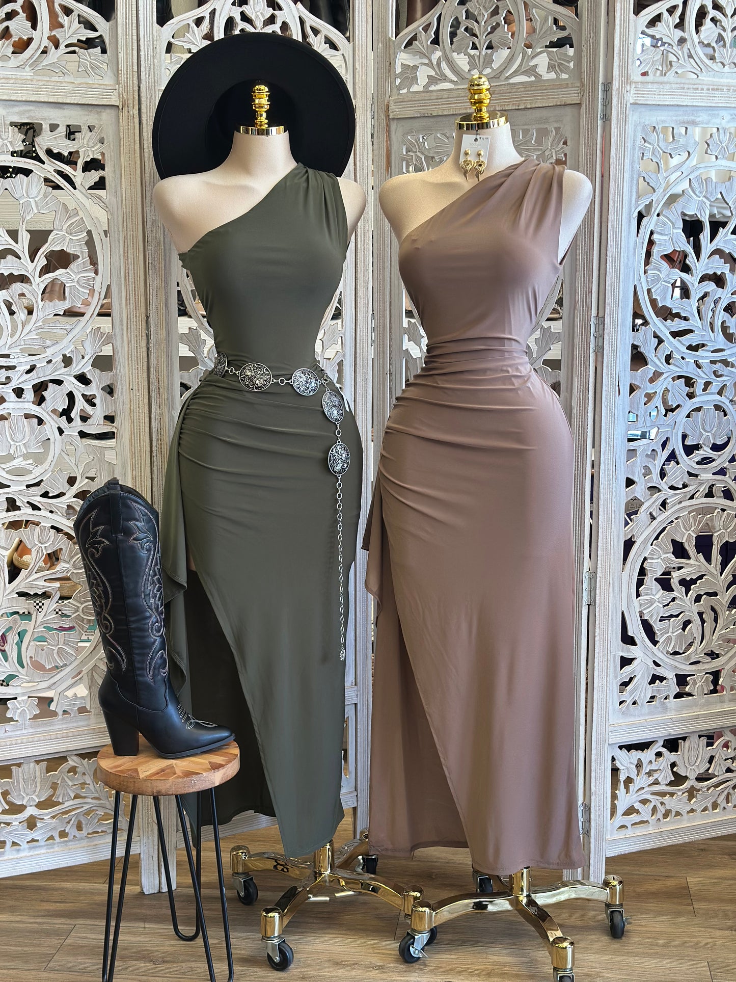 Asymmetrical Backless Dress-Estira, Stretchy