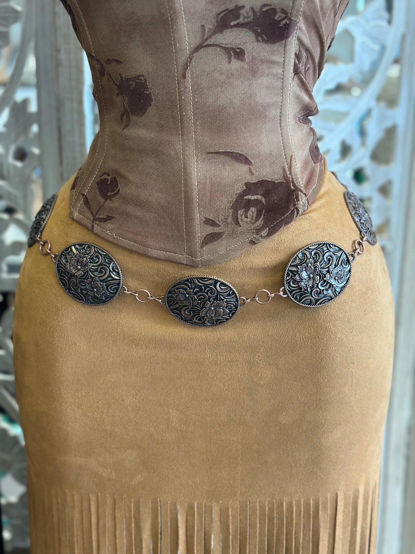 Deep Brass Circular Chain Belt
