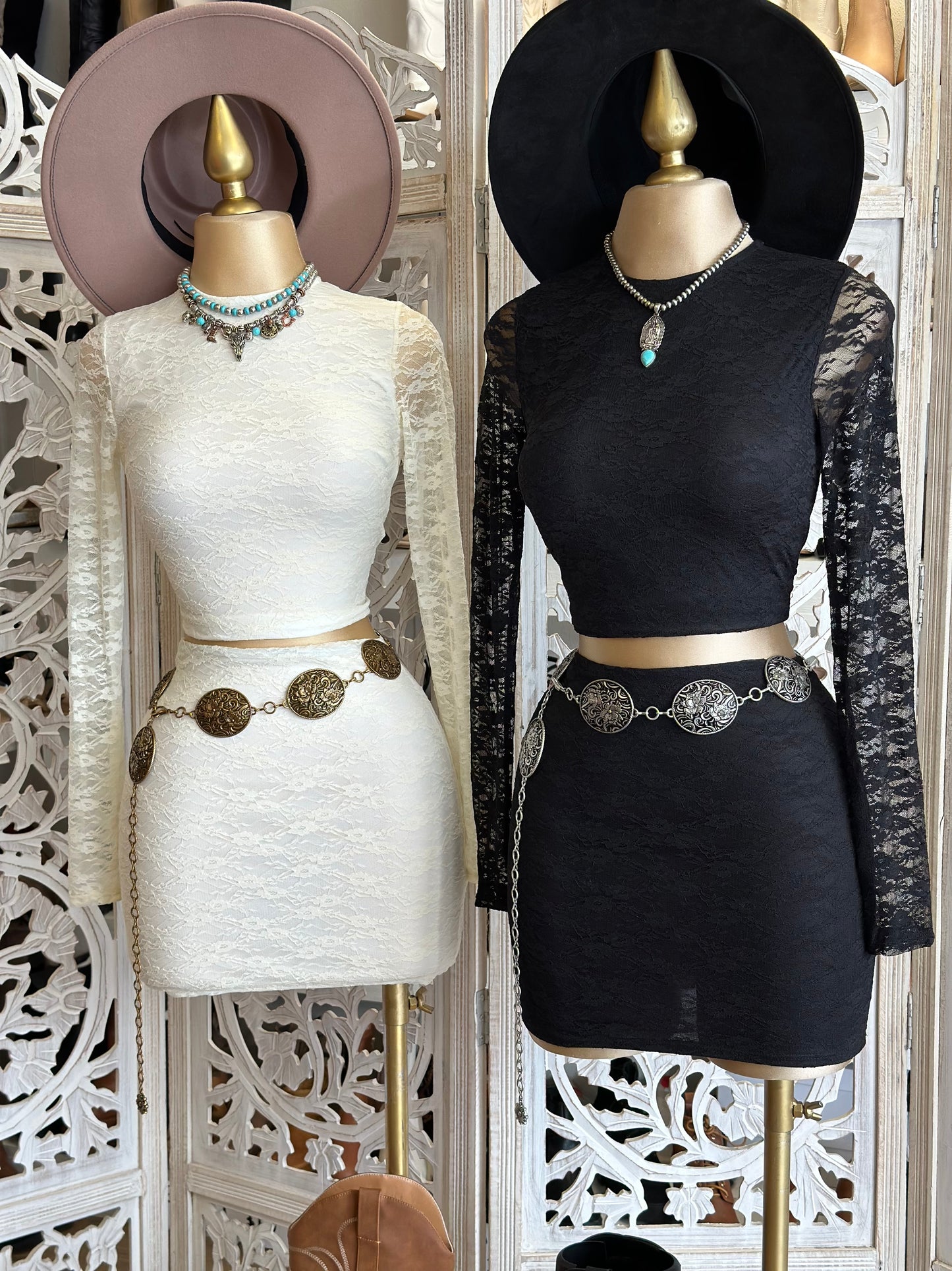 Lace Long Sleeve Set- Stretchy