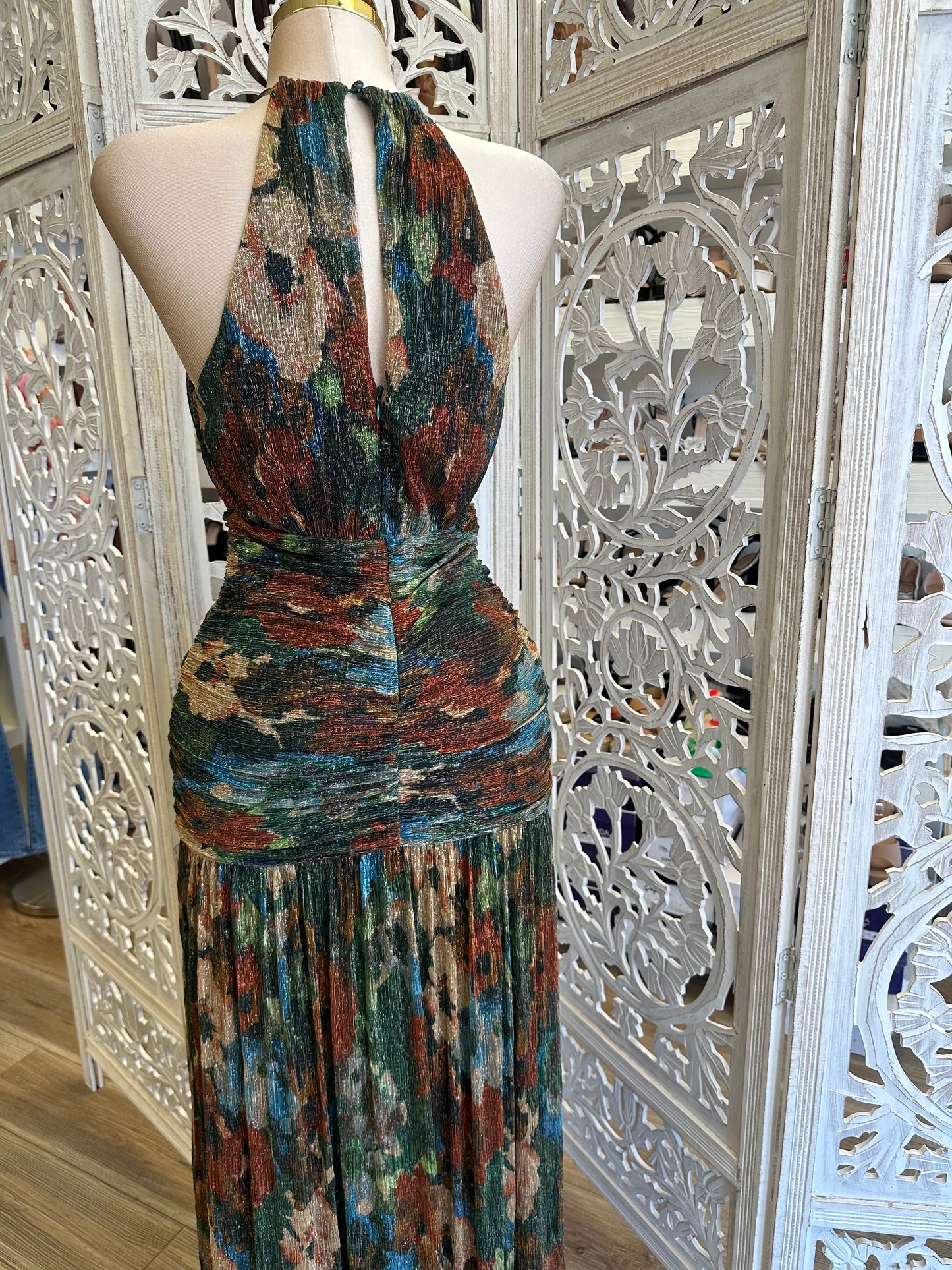 Halter Metallic Multi Color Dress- Stretchy, Estira