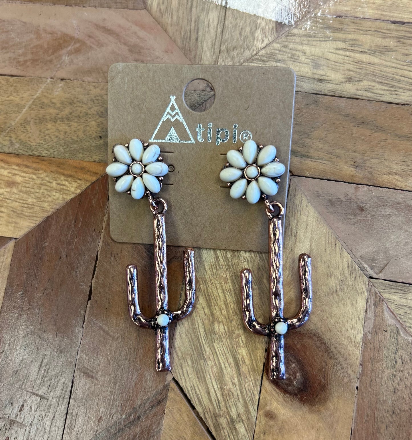 Floral Cactus Earrings