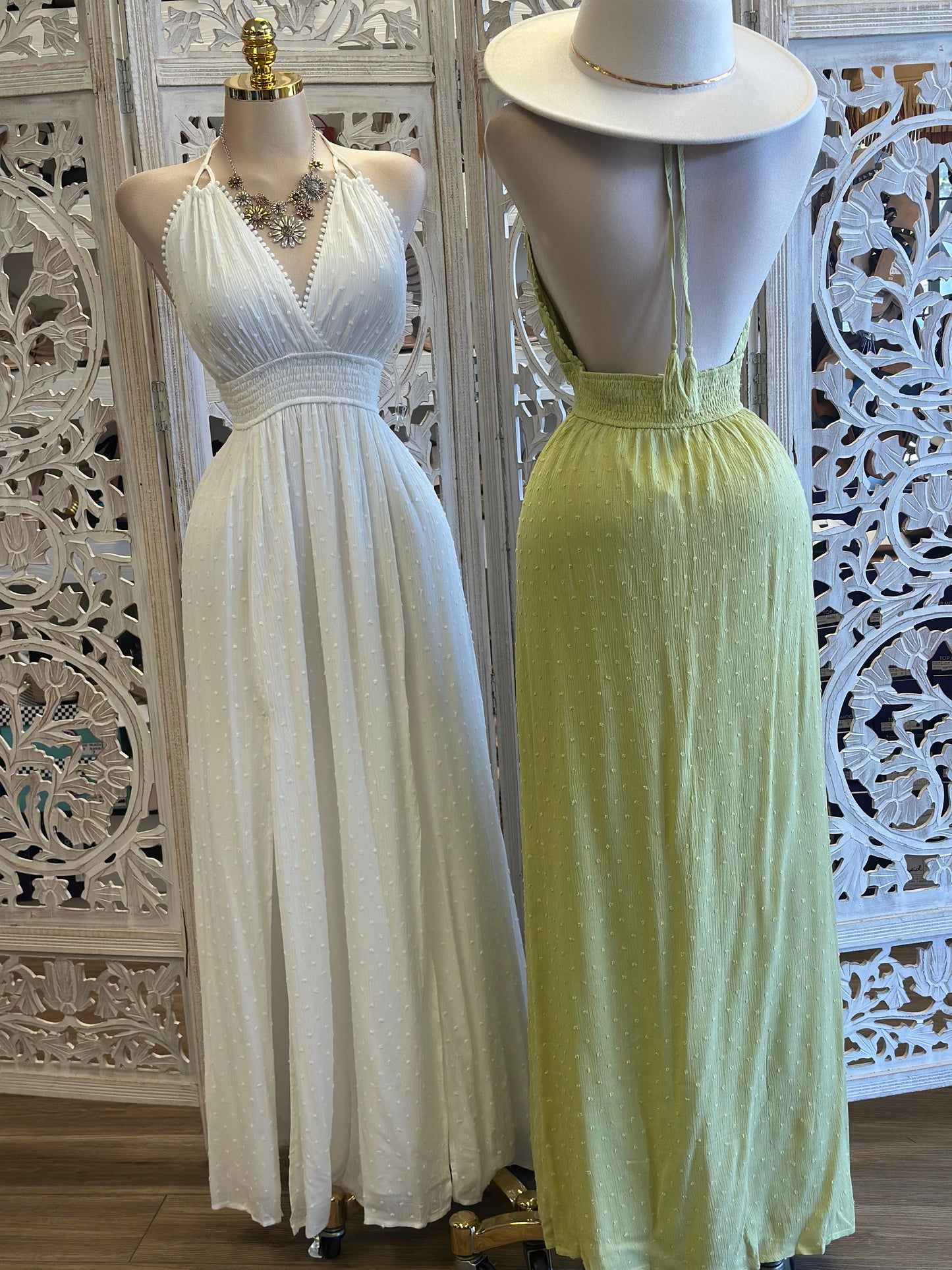 Halter Boho Maxi Dress - Estira, Stretchy