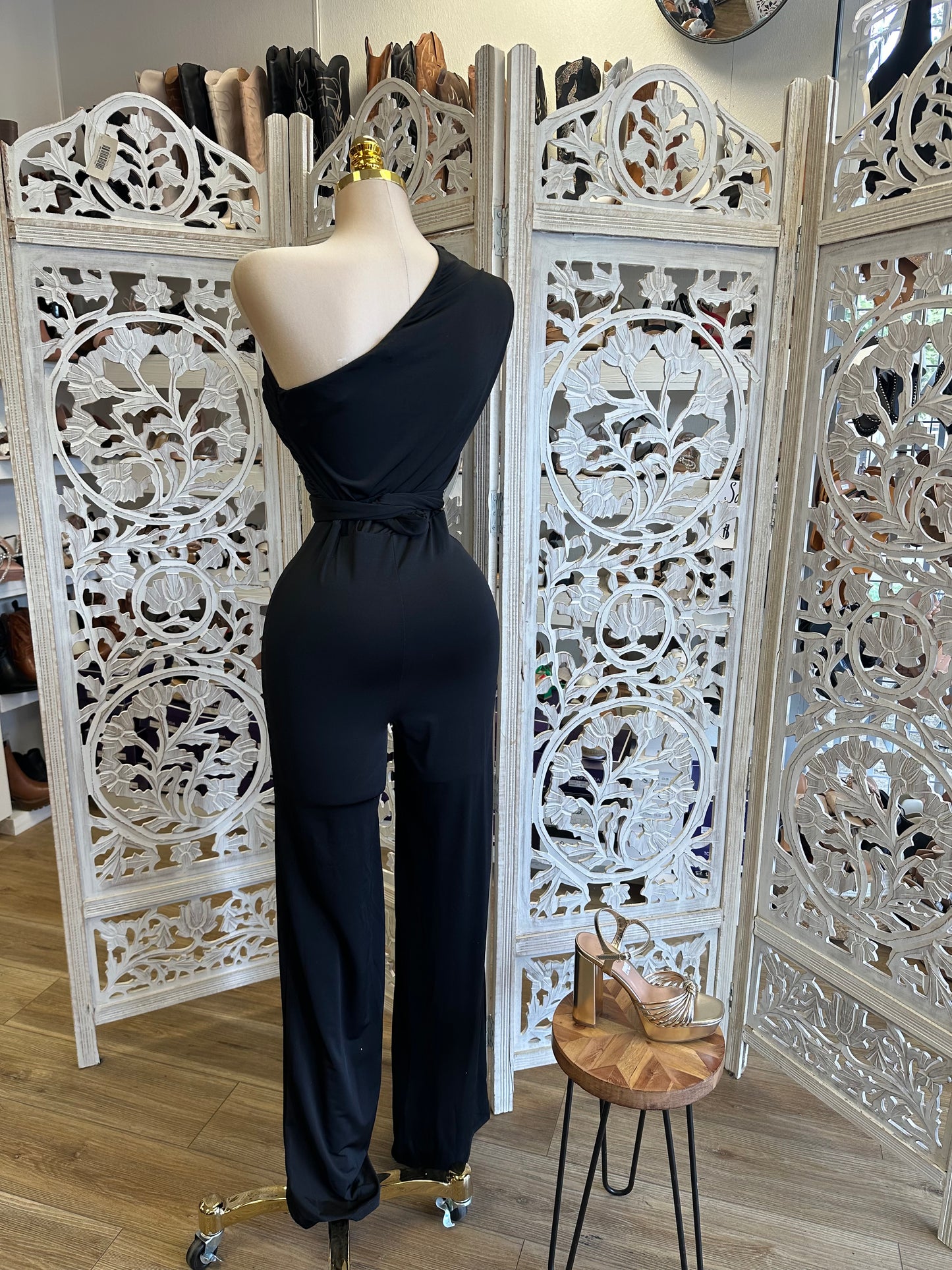 Black One Sleeve Jumpsuit - Estira, Stretchy
