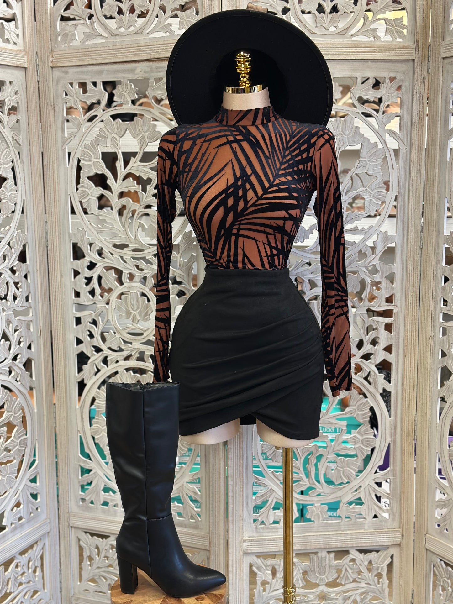 Velvet Design Mesh Bodysuit- Estira, Stretchy