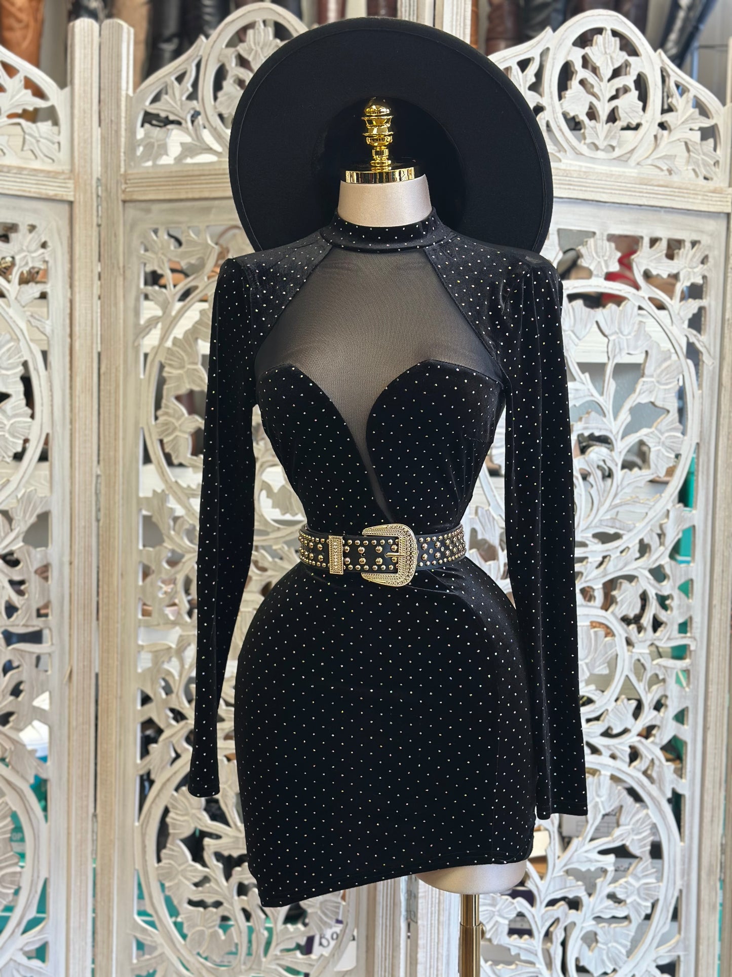 Black with Gold Detail Belt