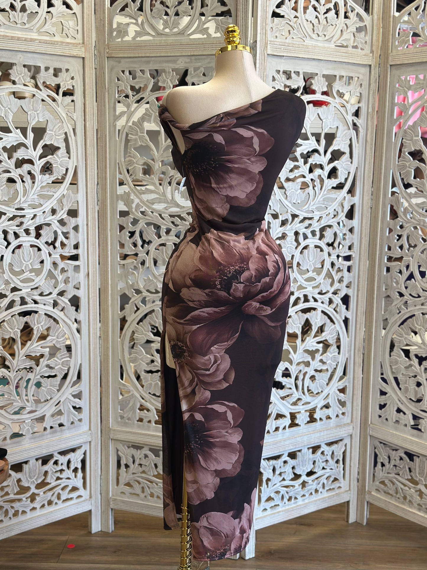 Asymmetrical Derp Flower Dress- Stretchy, Estira