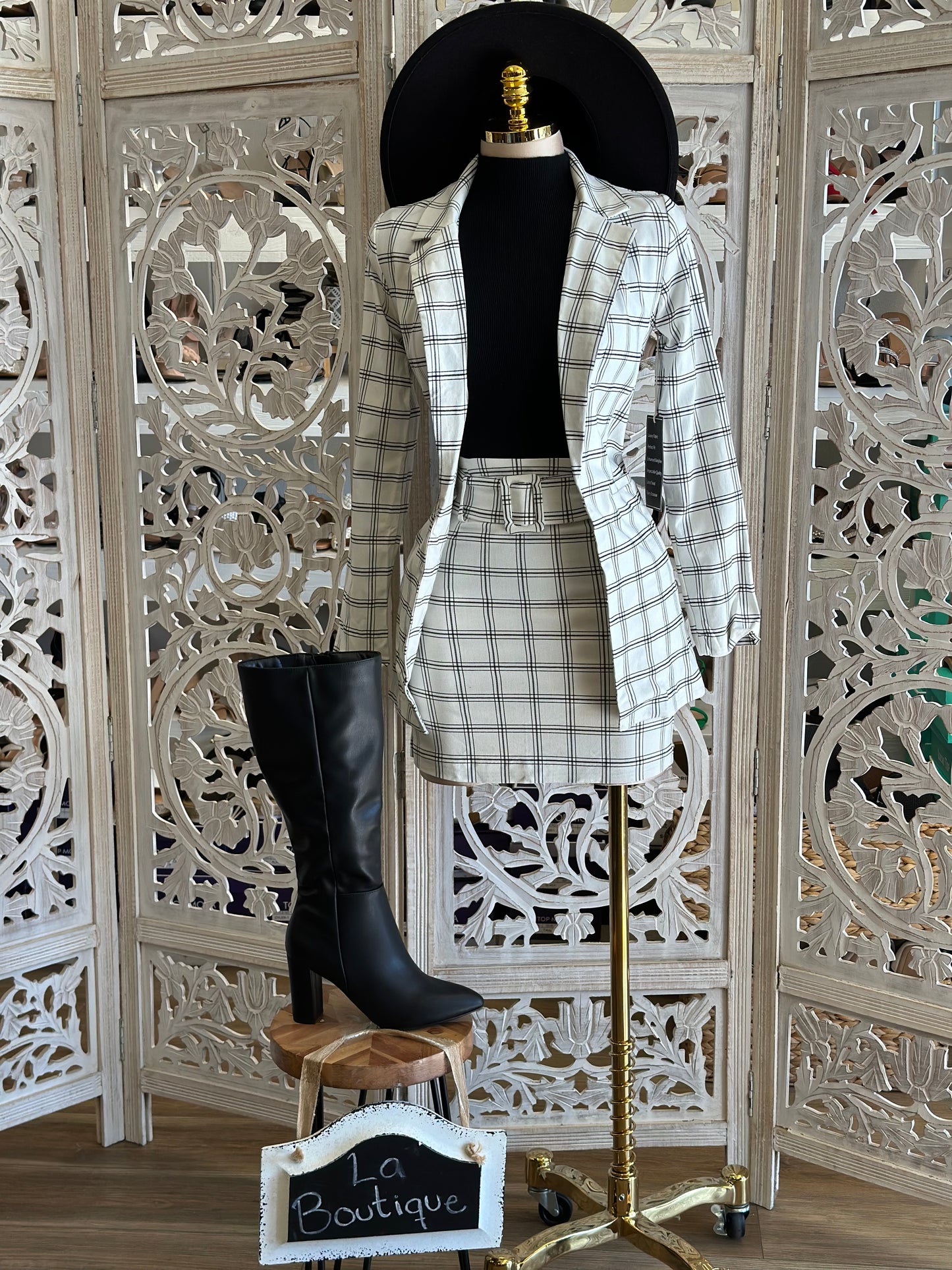 Plaid Blazer Set - Stretchy, Estira