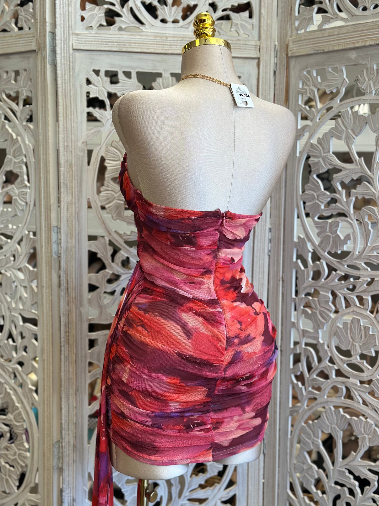 Sunburn Floral Pattern Mini Dress - Estira, Stretchy
