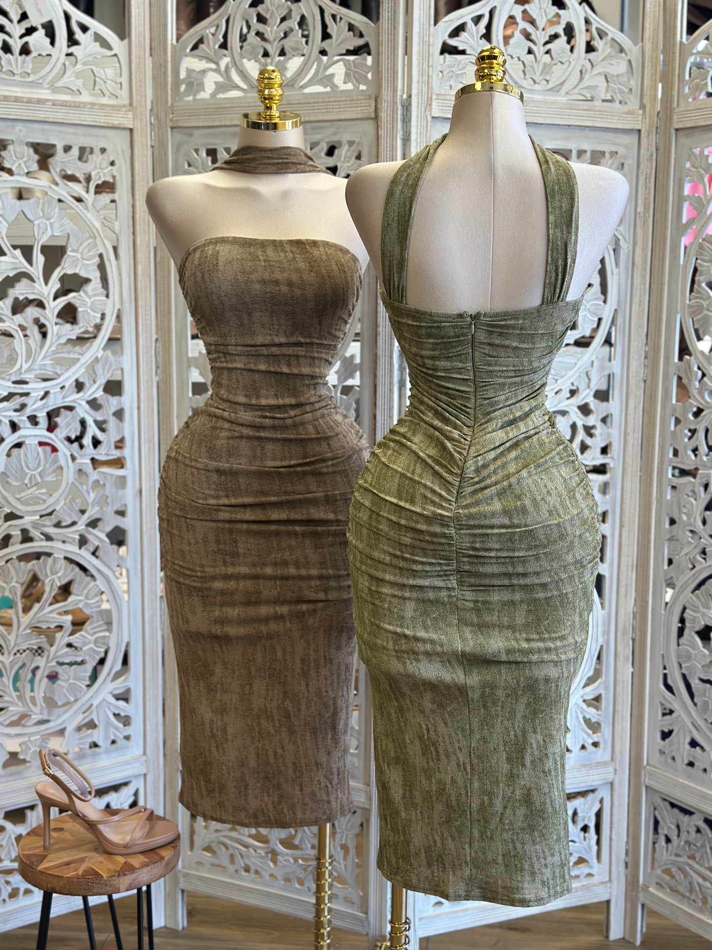 Brushed Print Dress - Estira , Stretchy