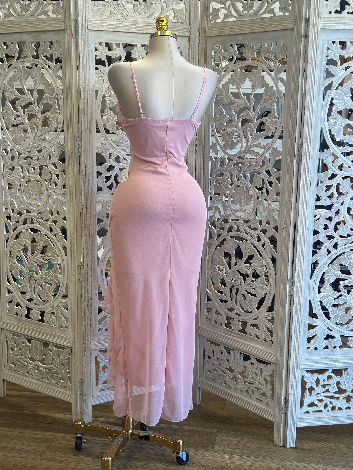 Punk Textured Ruffle Dress-Estira, Stretchy