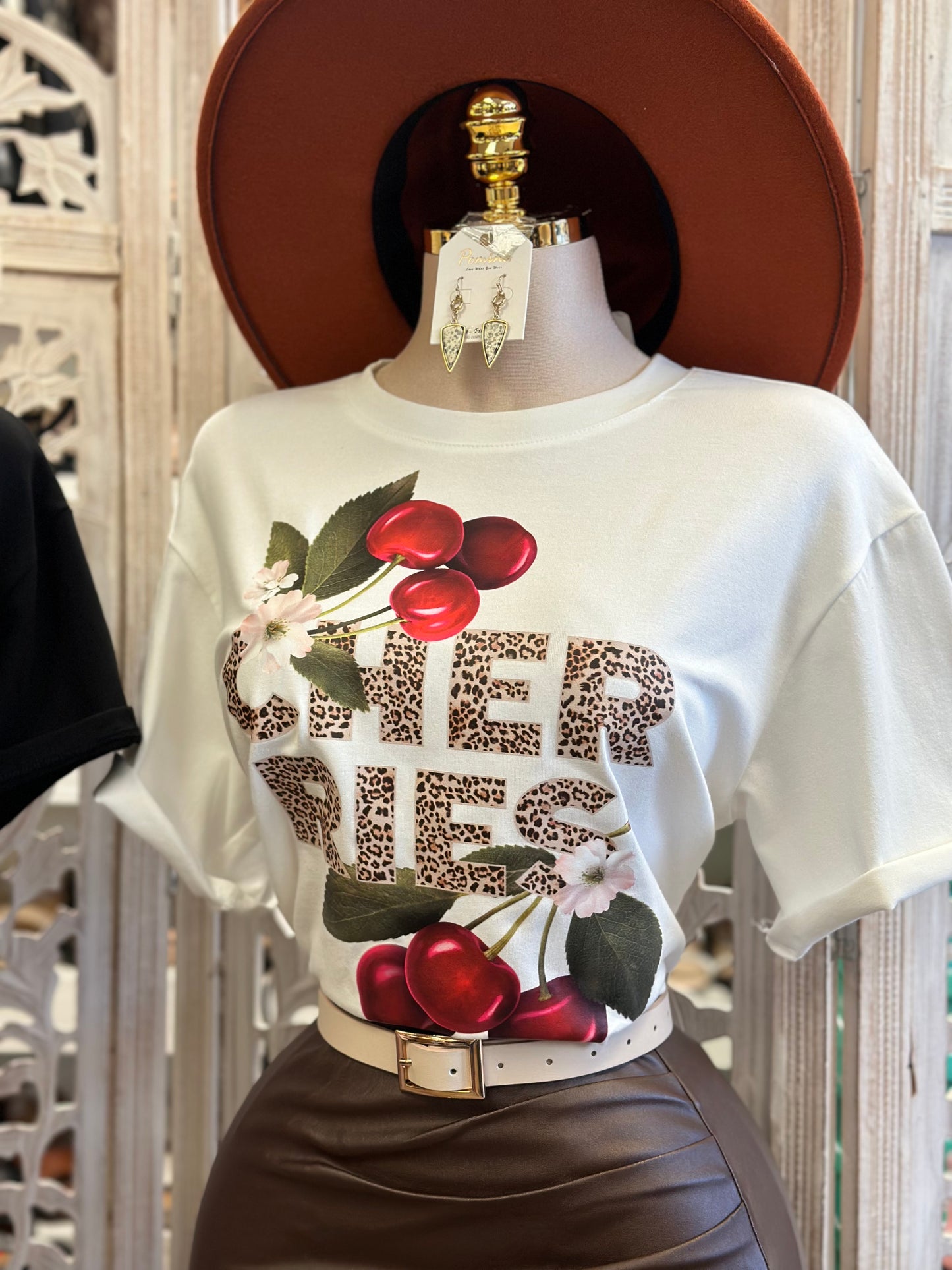 Cherries Graphic Tee-Estira,Stretchy